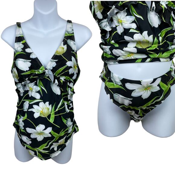 Lily Ruffle Tankini Maternity Swimsuit Size Medium - Picture 5 of 11